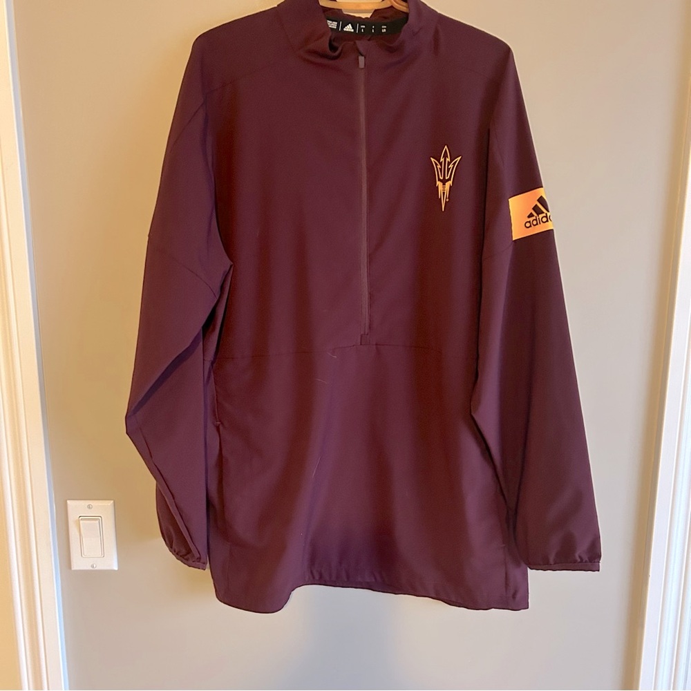 Arizona State Sun Devils Football 🏈 1/2 zip cover .  Logos on the back & front
